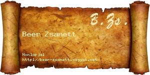 Beer Zsanett névjegykártya