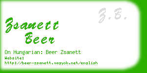 zsanett beer business card